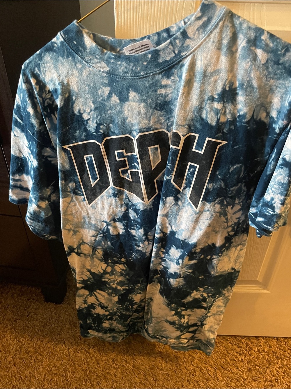 DEPTH Graphic Tie-Dye Short Sleeve Tee - Blue & White (Oversized)
